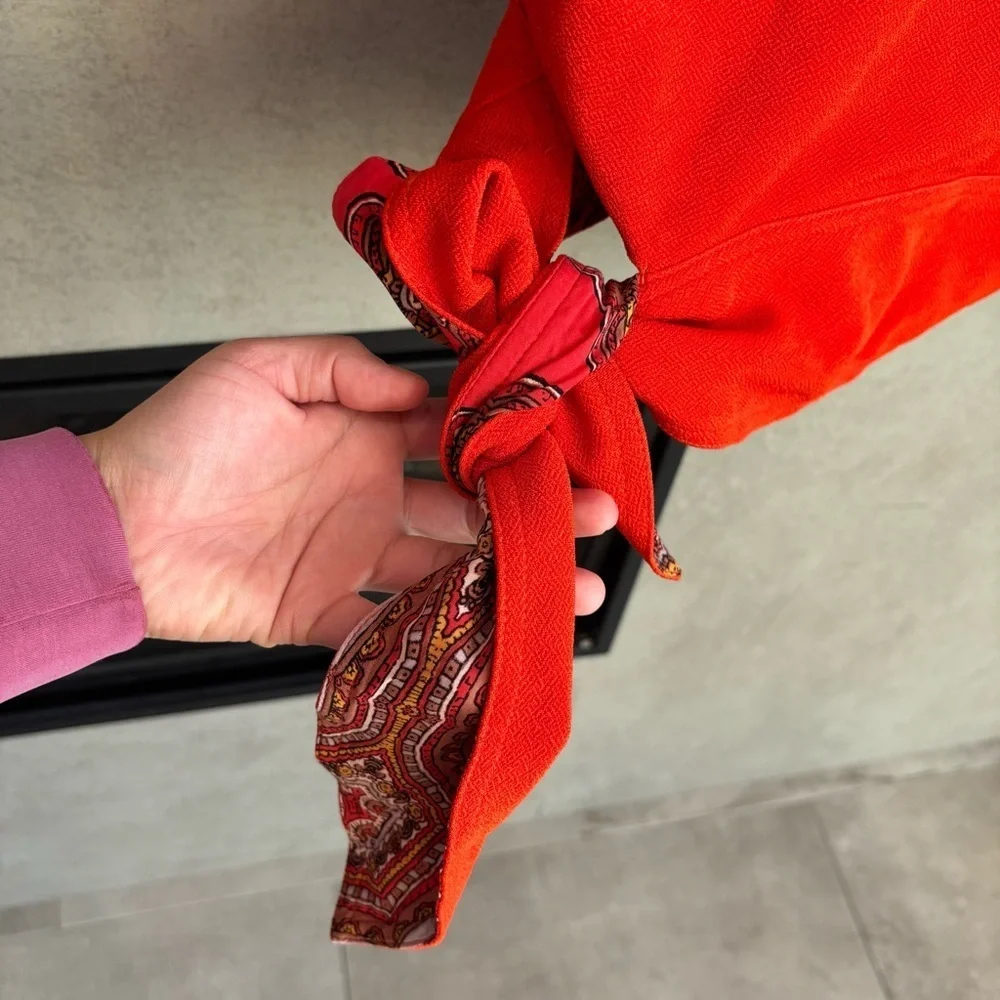 NWT Free People Paisley Pop Tank in Red, Size M